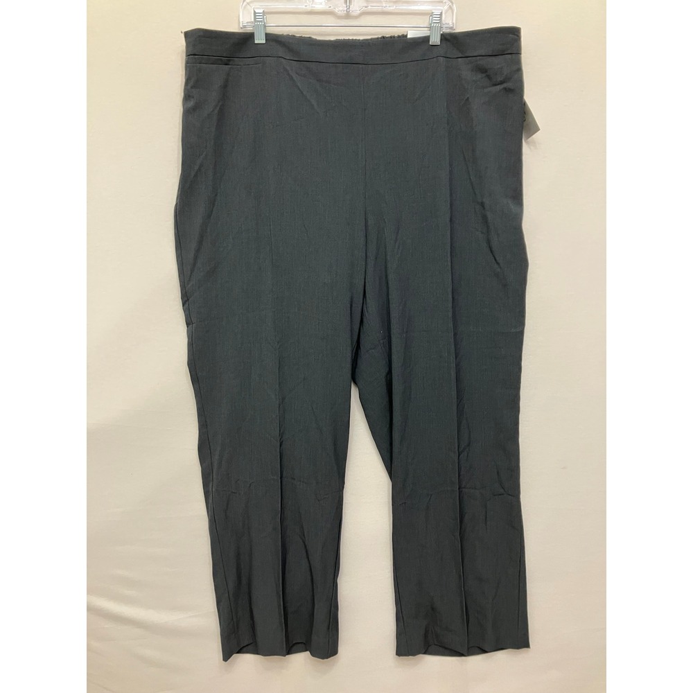 New Catherines Refined Pants size 3X 26/28W Gray Elastic Pull-on Trousers Office